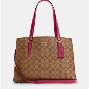 NWOT - Tatum Carryall In Signature Canvas - Im/Khaki/Bright Violet